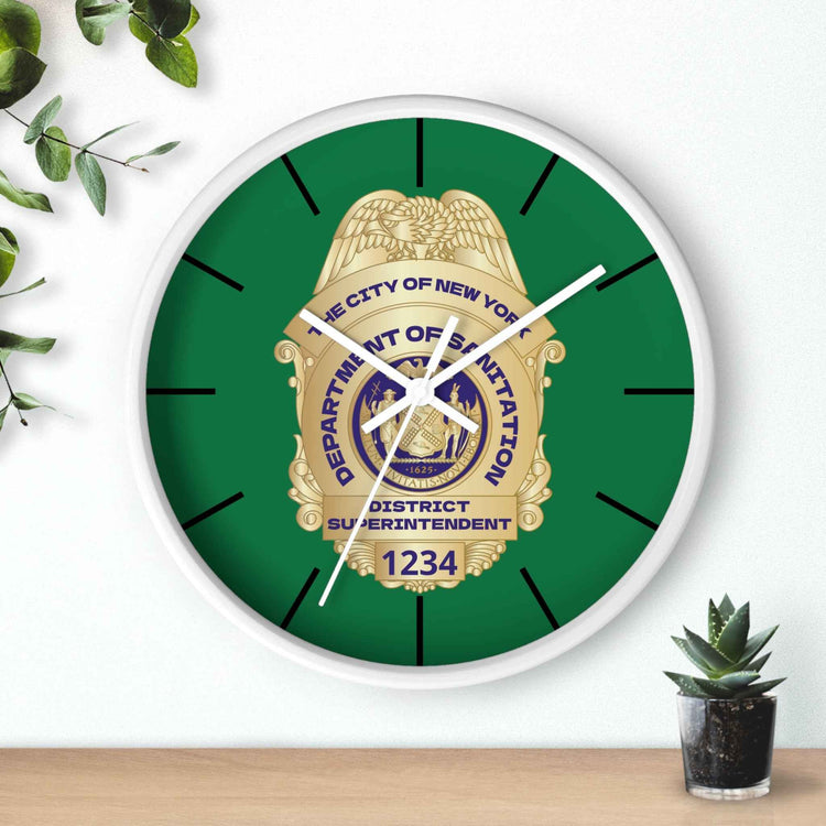 DSNY Superintendent Wall Clock Personalized - Green