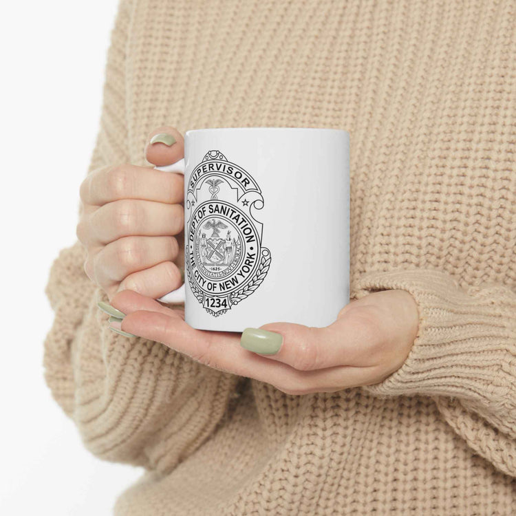 Personalized DSNY Supervisor Mug with Custom Name & Badge Number - Available in 11oz and 15oz