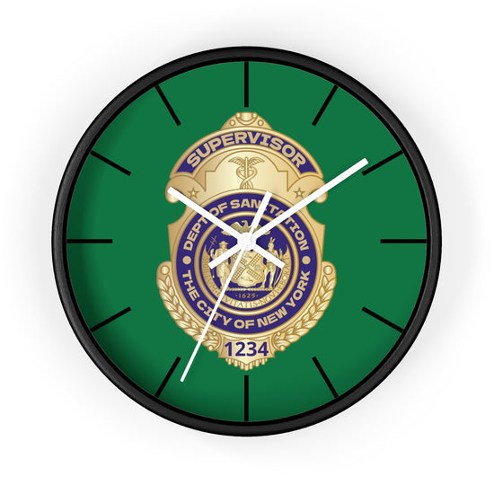 DSNY Supervisor Wall Clock Personalized - Green