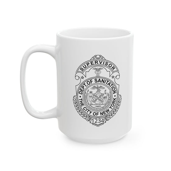 Personalized DSNY Supervisor Mug with Custom Name & Badge Number - Available in 11oz and 15oz