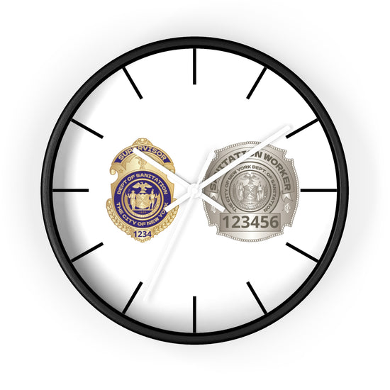 DSNY Supervisor/Sanitation Worker Wall Clock Personalized - White