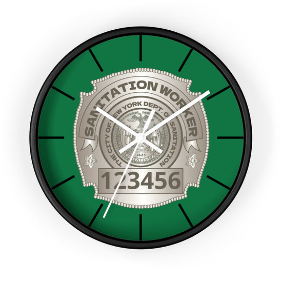 DSNY Sanitation Worker Wall Clock Personalized - Green