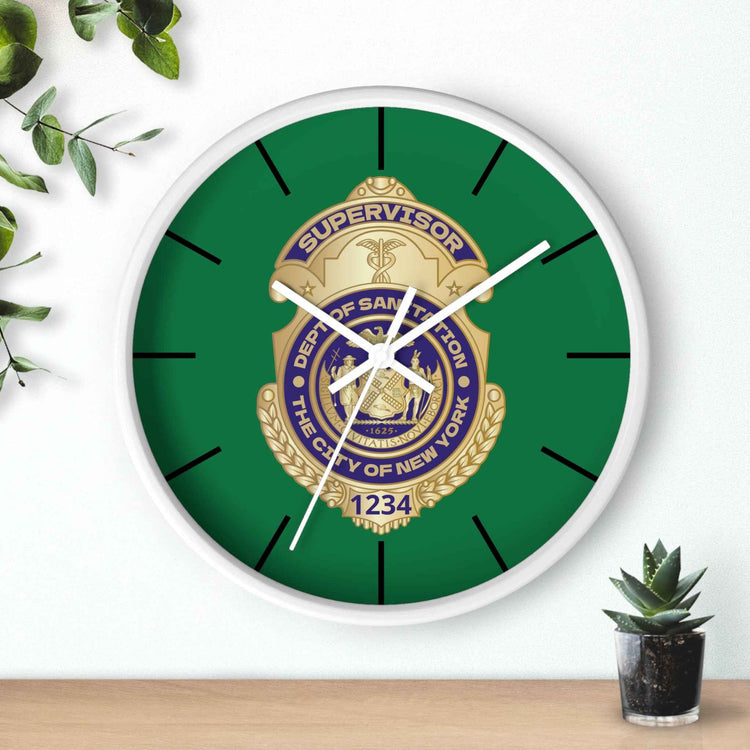 DSNY Supervisor Wall Clock Personalized - Green