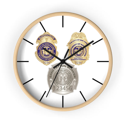 DSNY Superintendent/Supervisor/Sanitation Worker Wall Clock Personalized  - White