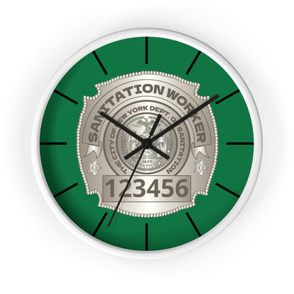 DSNY Sanitation Worker Wall Clock Personalized  - Green