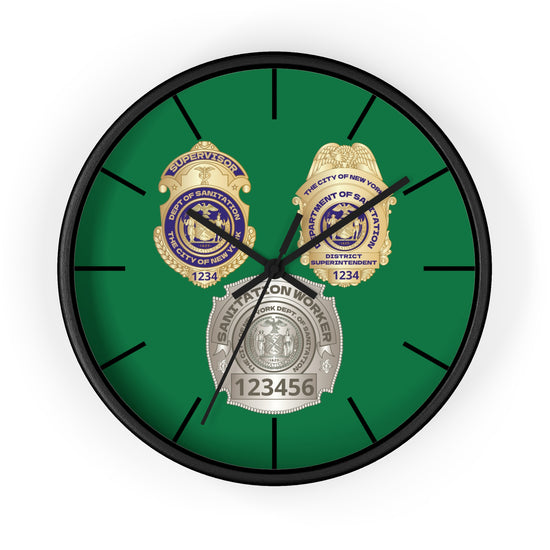DSNY Superintendent/Supervisor/Sanitation Worker Wall Clock Personalized  - Green