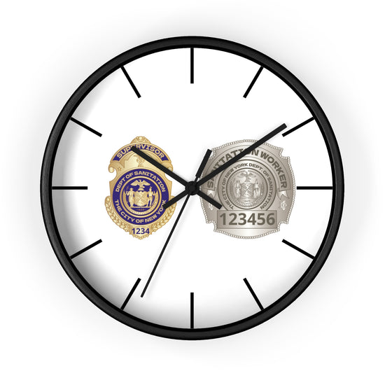 DSNY Supervisor/Sanitation Worker Wall Clock Personalized  - White
