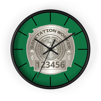 DSNY Sanitation Worker Wall Clock Personalized  - Green