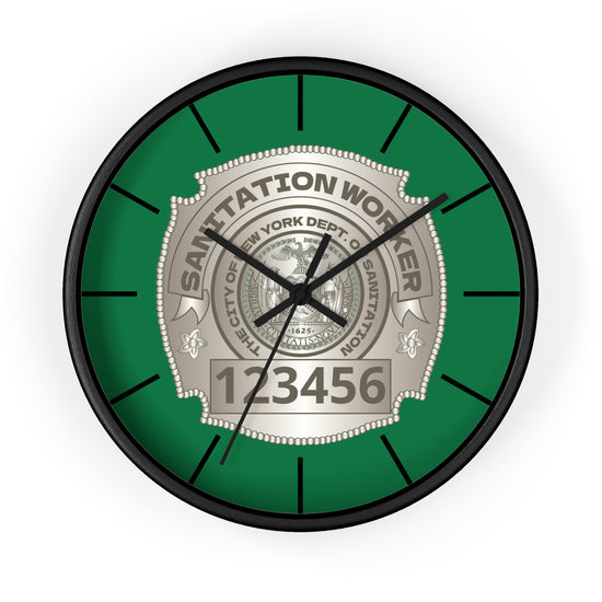 DSNY Sanitation Worker Wall Clock Personalized  - Green