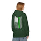 Personalized NY Strongest Green Stripe American Flag Fleece Hoodie with Sanitation Caduceus Logo