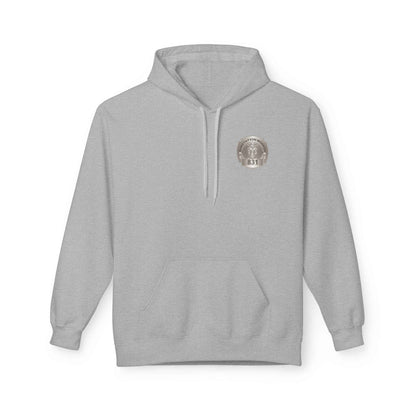 Personalized NY Strongest Green Stripe American Flag Fleece Hoodie with Sanitation Worker Badge