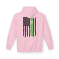 Personalized NY Strongest Green Stripe American Flag Fleece Hoodie with Sanitation Worker Badge - 3D Print Solutions LLC