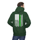 Personalized NY Strongest Green Stripe American Flag Fleece Hoodie with Sanitation Caduceus Logo