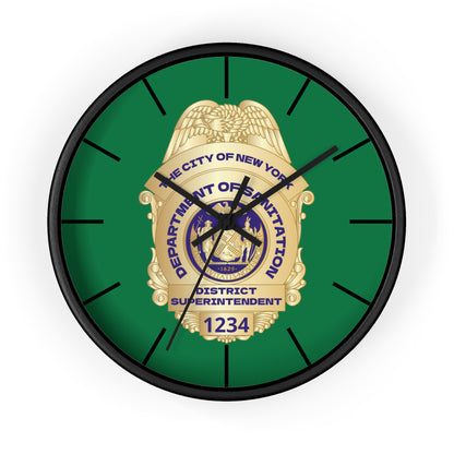 DSNY Superintendent Wall Clock Personalized  - Green