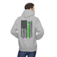 Personalized NY Strongest Green Stripe American Flag Fleece Hoodie with Sanitation Worker Badge