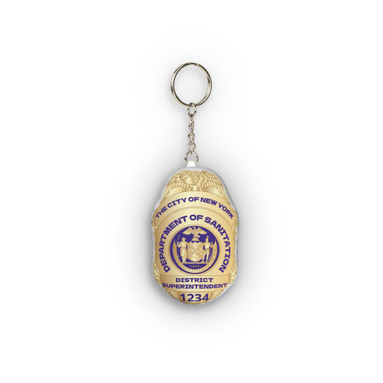 DSNY Superintendent Badge Personalized Mini Plush Keychain