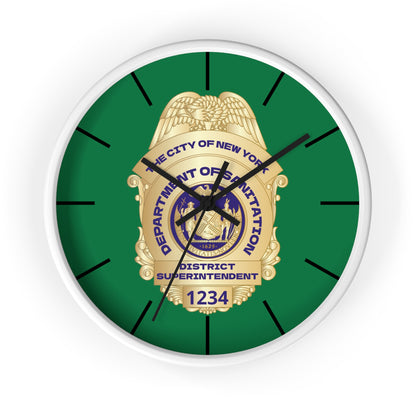 DSNY Superintendent Wall Clock Personalized  - Green