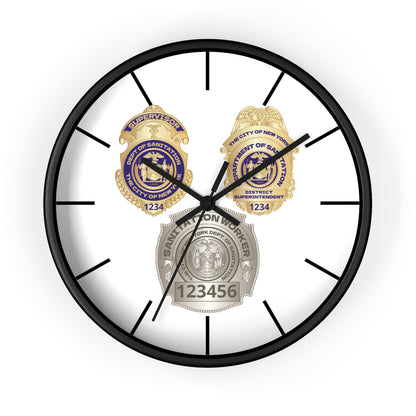 DSNY Superintendent/Supervisor/Sanitation Worker Wall Clock Personalized  - White