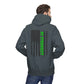 Personalized NY Strongest Green Stripe American Flag Fleece Hoodie with Sanitation Worker Badge