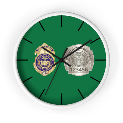 DSNY Supervisor/Sanitation Worker Wall Clock Personalized  - Green