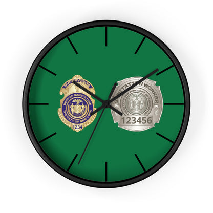DSNY Supervisor/Sanitation Worker Wall Clock Personalized  - Green