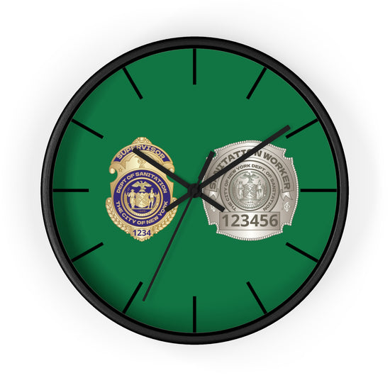 DSNY Supervisor/Sanitation Worker Wall Clock Personalized  - Green