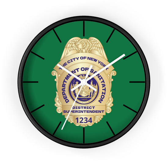 DSNY Superintendent Wall Clock Personalized  - Green
