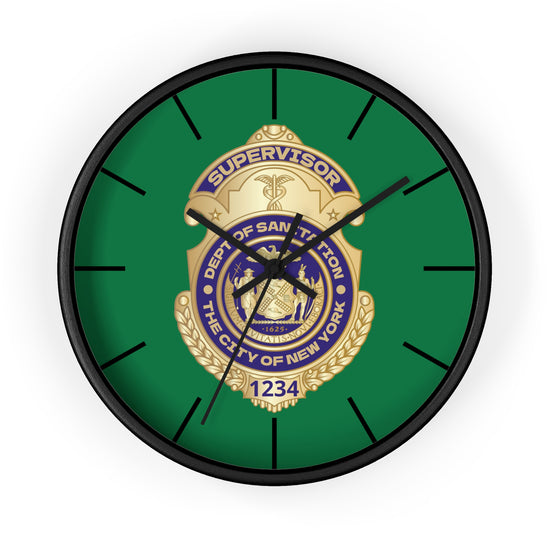 DSNY Supervisor Wall Clock Personalized  - Green