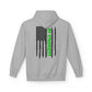 Personalized NY Strongest Green Stripe American Flag Fleece Hoodie with Sanitation Worker Badge