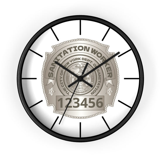 DSNY Sanitation Worker Wall Clock Personalized  - White