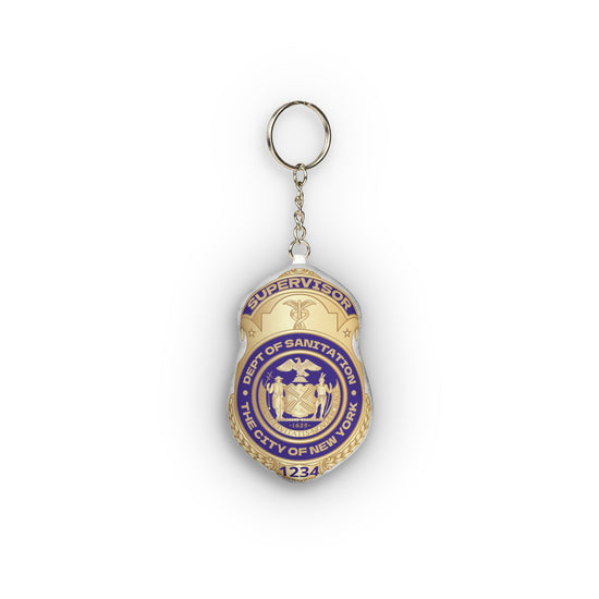 Personalized DSNY Supervisor Badge Mini Plush Keychain