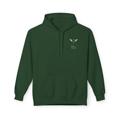 Personalized NY Strongest Green Stripe American Flag Fleece Hoodie with Sanitation Caduceus Logo