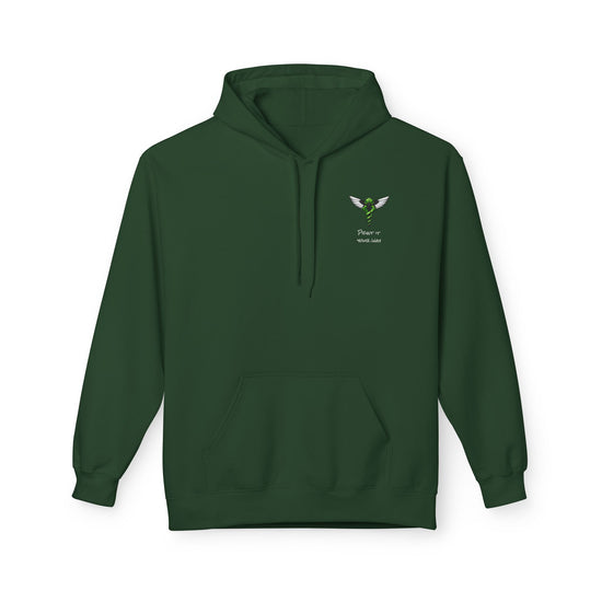 Personalized NY Strongest Green Stripe American Flag Fleece Hoodie with Sanitation Caduceus Logo