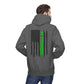 Personalized NY Strongest Green Stripe American Flag Fleece Hoodie with Sanitation Worker Badge