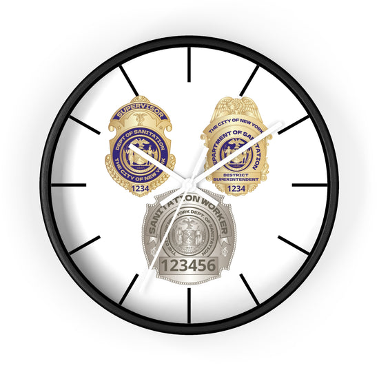 DSNY Superintendent/Supervisor/Sanitation Worker Wall Clock Personalized  - White