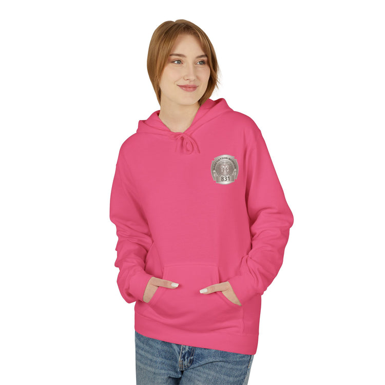 Personalized NY Strongest Green Stripe American Flag Fleece Hoodie with Sanitation Worker Badge - 3D Print Solutions LLC