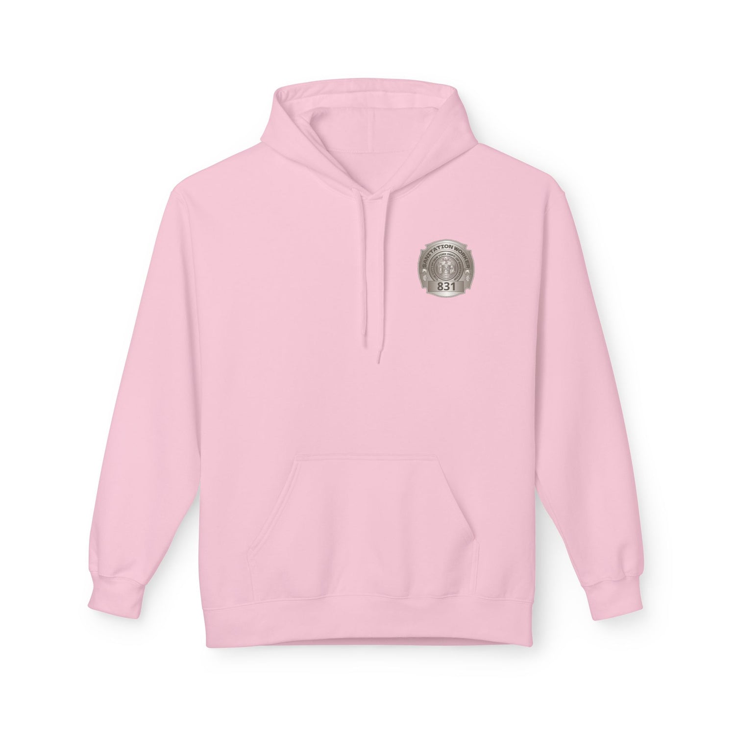 Personalized NY Strongest Green Stripe American Flag Fleece Hoodie with Sanitation Worker Badge - 3D Print Solutions LLC