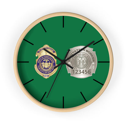 DSNY Supervisor/Sanitation Worker Wall Clock Personalized  - Green