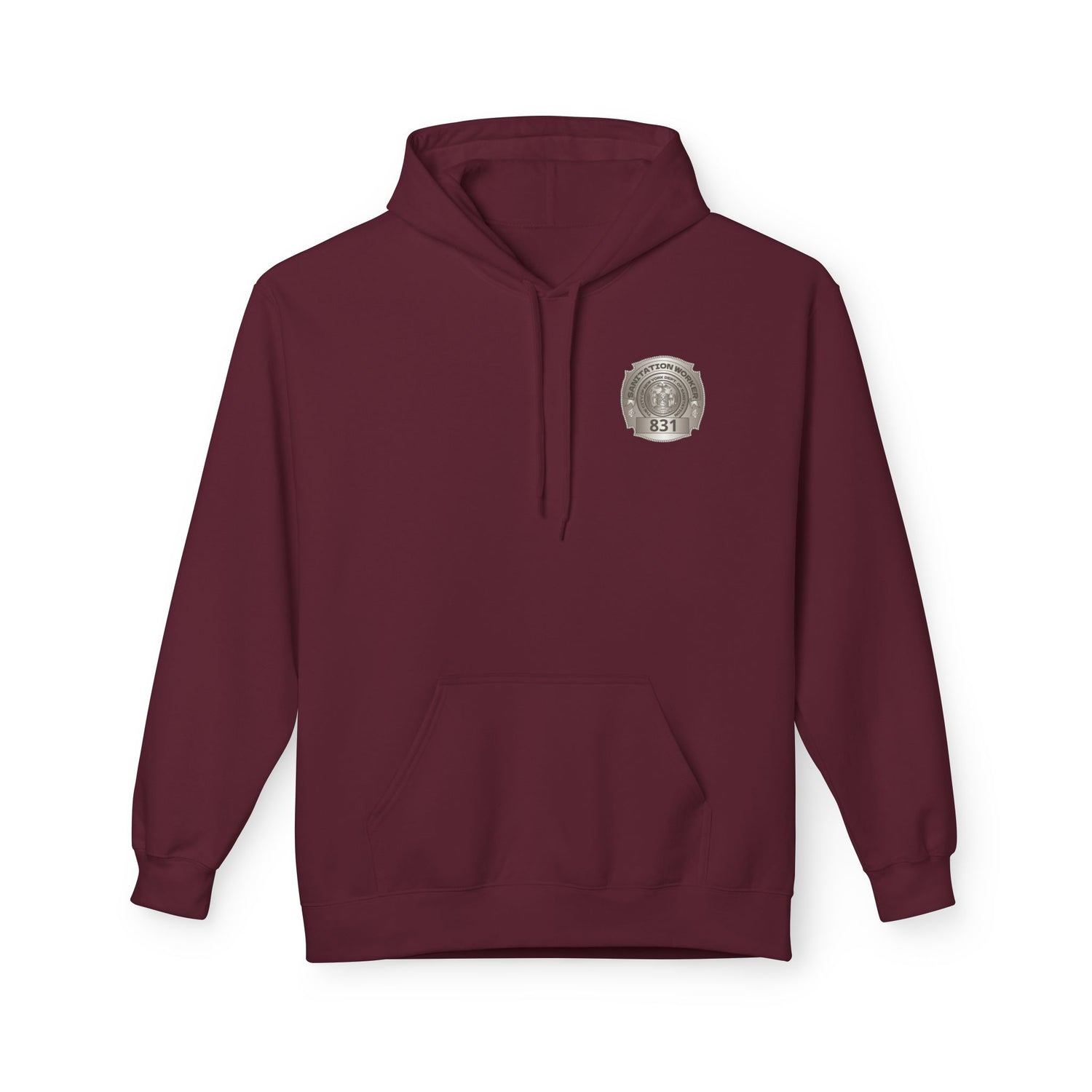 Personalized NY Strongest Green Stripe American Flag Fleece Hoodie with Sanitation Worker Badge - 3D Print Solutions LLC