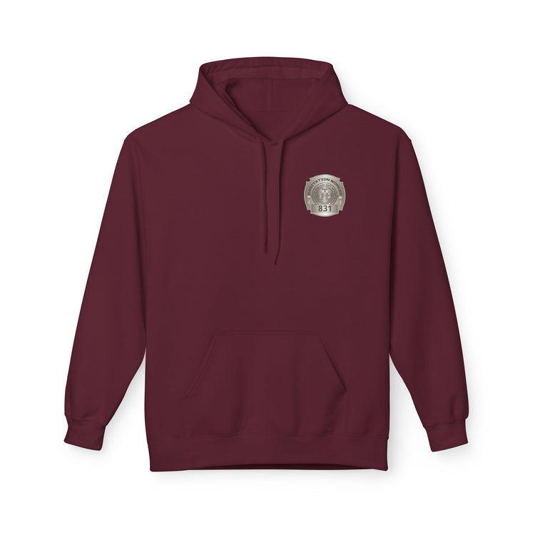 Personalized NY Strongest Green Stripe American Flag Fleece Hoodie with Sanitation Worker Badge - 3D Print Solutions LLC