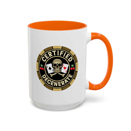 Certified Degenerate Gamblers Coffee Mug — Funny Novelty 11/15 oz