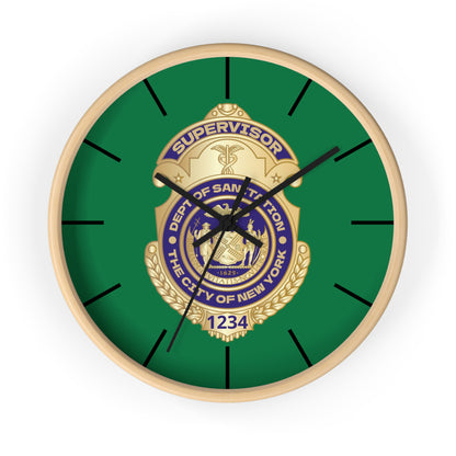 DSNY Supervisor Wall Clock Personalized  - Green