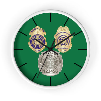 DSNY Superintendent/Supervisor/Sanitation Worker Wall Clock Personalized  - Green