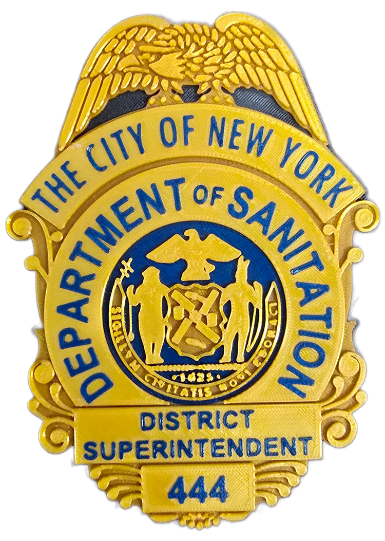 NYC Sanitation Badge – 3D Printed DSNY Replica | Retirement, Promotion & Display Piece image 6