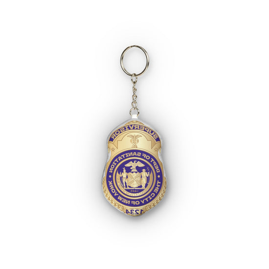 Personalized DSNY Supervisor Badge Mini Plush Keychain