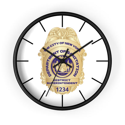 DSNY Superintendent Wall Clock Personalized - White