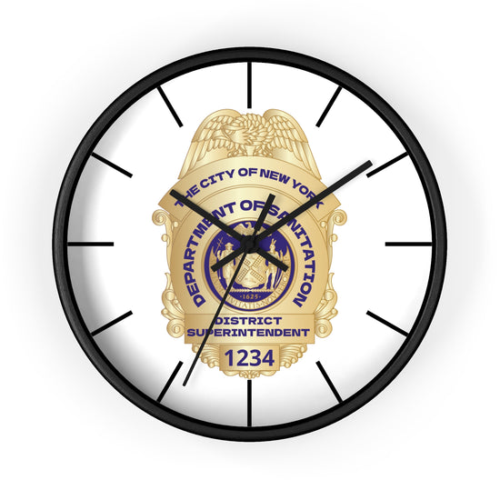 DSNY Superintendent Wall Clock Personalized - White