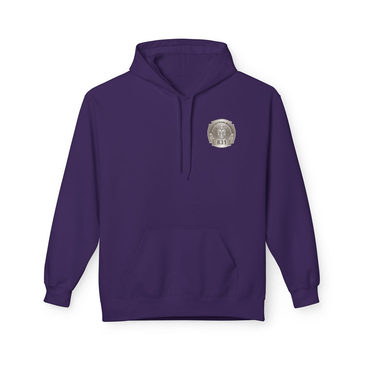 Personalized NY Strongest Green Stripe American Flag Fleece Hoodie with Sanitation Worker Badge - 3D Print Solutions LLC