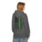 Personalized NY Strongest Green Stripe American Flag Fleece Hoodie with Sanitation Worker Badge