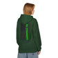 Personalized NY Strongest Green Stripe American Flag Fleece Hoodie with Sanitation Worker Badge